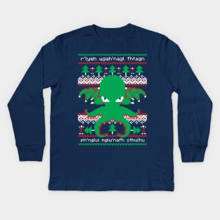 Cthulhu Cultist Ugly Christmas Sweater Kids Long Sleeve T-Shirt